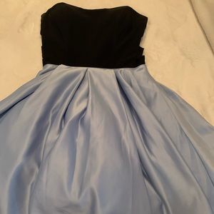 Homecoming Dress. Size 5. Strapless Satin Blue.